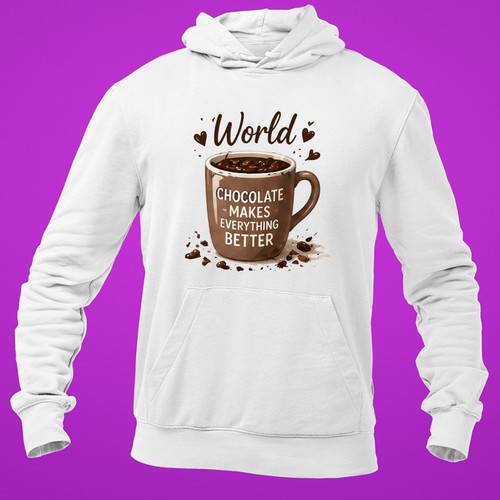 World chocolate day hoodie - chocolate,