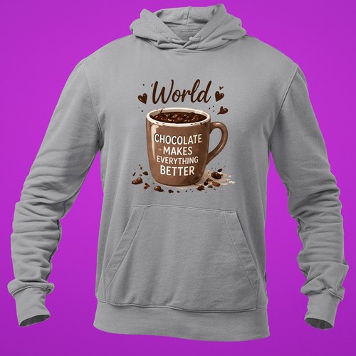 World chocolate day hoodie - chocolate,
