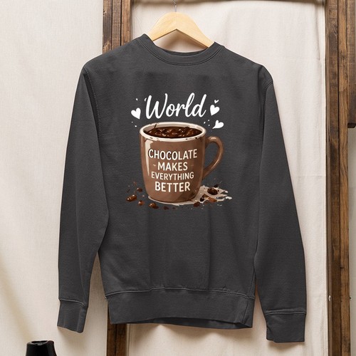 World chocolate day sweatshirt - chocolate,