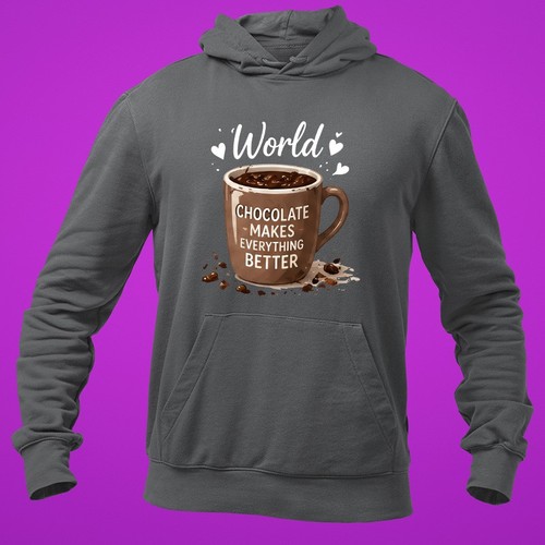World chocolate day hoodie - chocolate,
