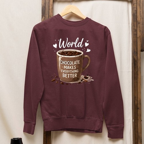 World chocolate day sweatshirt - chocolate,
