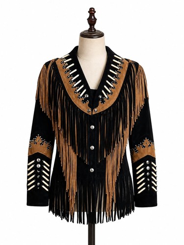 Western fringe leather suede - leather,